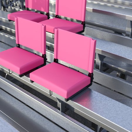 FLASH FURNITURE 500 lb. Rated Stadium Chair, Pink, PK2 2-XU-STA-PK-GG